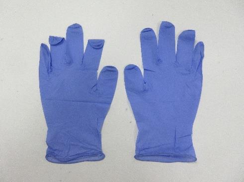Guantes de examen de nitrilo sin polvo de 2.2mil (2.7g-3.1g) (Large/9, Purple Blue)