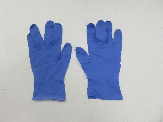 Guantes de examen de nitrilo sin polvo de 3.2mil (3.3g-3.7g) (Large/9, Ice blue)
